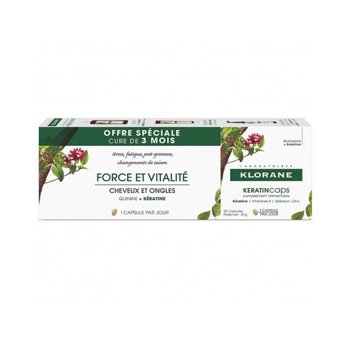 Klorane KeratinCaps Strength and Vitality 3x30 Capsules Jag Couture London - New York
