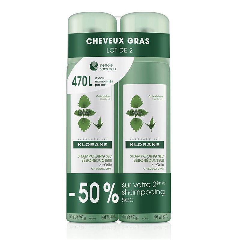 Klorane Nettle Dry Shampoo 2x150ml Jag Couture London - New York