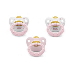 Nuk Rose & Blue Soothers T.2 Colour Rose Latex 6-18 Months 3 Units Jag Couture London - New York