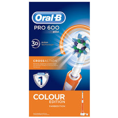 Oral-B Pro 600 CrossAction Electric Toothbrush Rechargeable Powered By Braun Orange Jag Couture London - New York