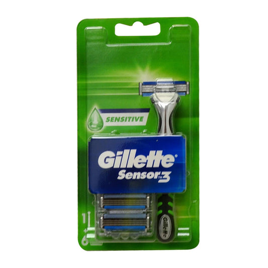 Gillette Sensor3 Sensitive Cuchilla De Afeitar Pack 1un Recambio Cuchillas Pack Jag Couture London - New York