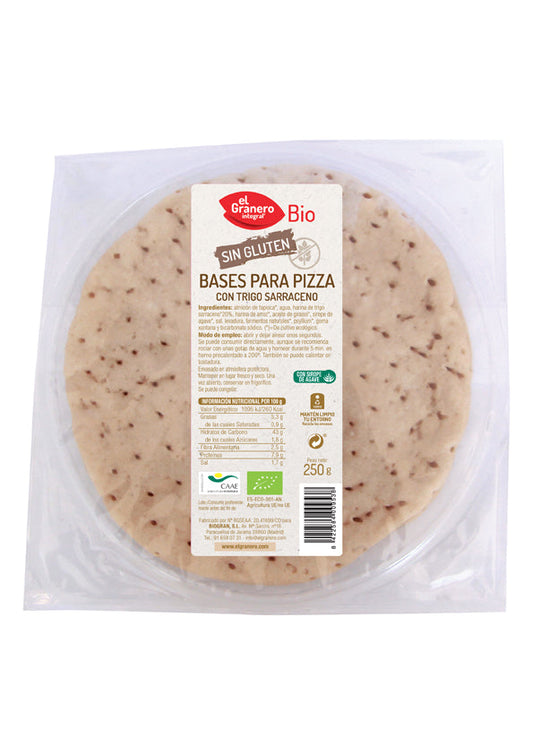 Granero Bases De Pizza Con Trigo Sarraceno Sin Gluten Bio