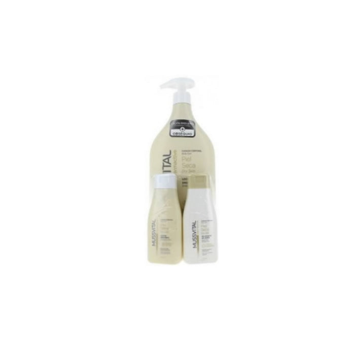 Mussvital Dermactive Bath Gel Dry Skin 1000ml Set 3 Pieces Jag Couture London - New York