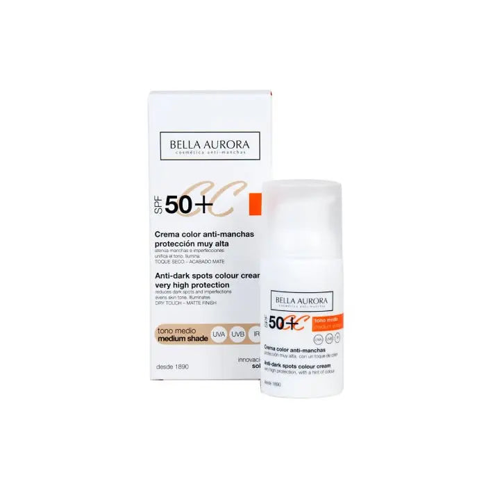 Bella Aurora CC Anti-Spot Cream Spf50 Medium Tone 30ml Jag Couture London - New York