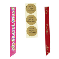 Burgundy 'Chocolat' printed single faced satin ribbon Jag Couture London - New York