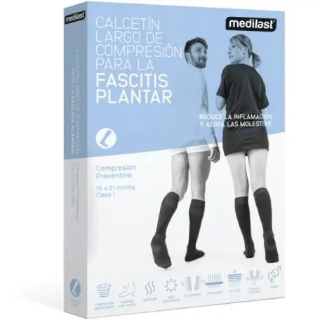 Calcetín Largo Fascitis Planta Negro Mediano Medilast Jag Couture London - New York