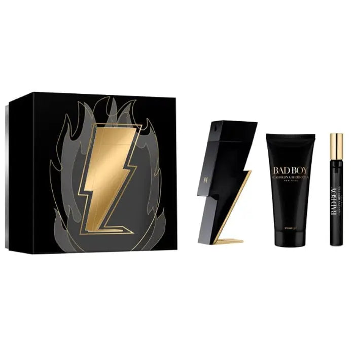 Jag Couture London - New York Carolina Herrera Bad Boy Eau De Toilette Spray 100ml Set 3 Pieces