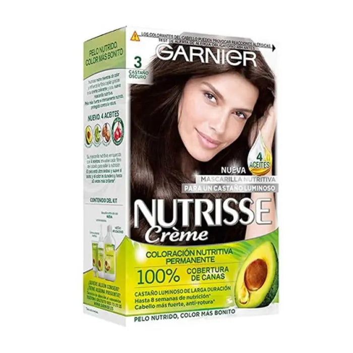 Garnier Nutrisse Crème Nourishing Color 3 Dark Brown Jag Couture London - New York