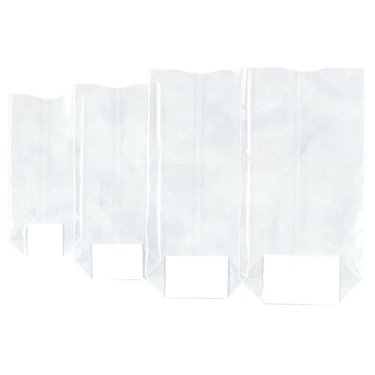 Clear block bottomed cello bags - 100 x 220mm