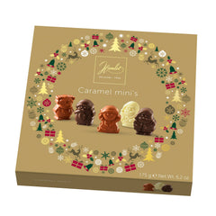 Hamlet gold carton of assorted chocolate caramel filled Christmas figures