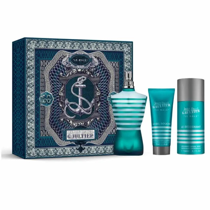 Jag Couture London - New York Jean Paul Gaultier Le Male Eau De Toilette Spray 125ml Set 3 Pieces