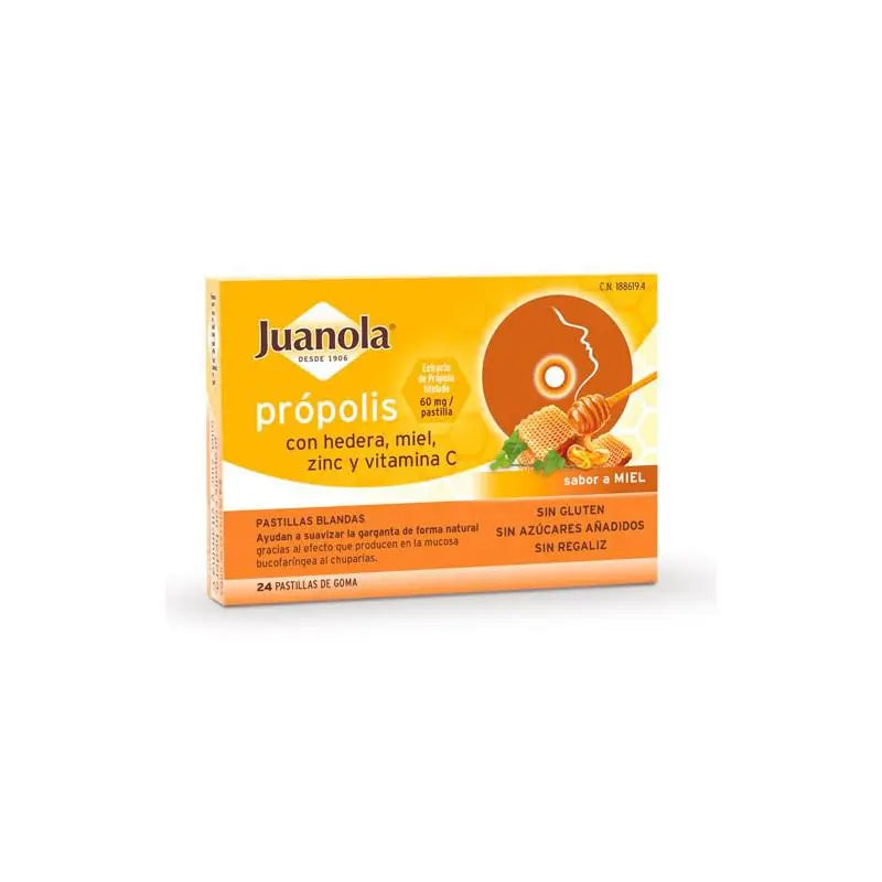 Juanola Própolis Hedera Sabor Miel 24 Pastillas Jag Couture London - New York