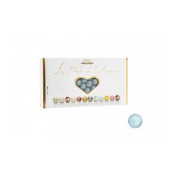 Les Perles Summer Bleu - toasted hazelnut in dark and white chocolate blue coloured sugar Jag Couture London - New York