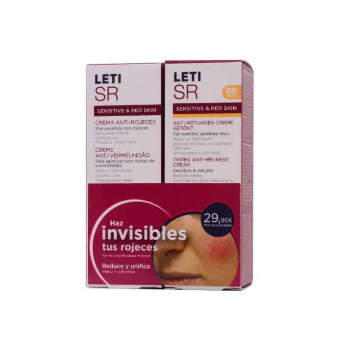 Leti Sr Anti Redness Cream SPF20 40ml+BB Cream Anti Redness Cream With Colour SPF20 40ml Set 2 Pieces Jag Couture London - New York
