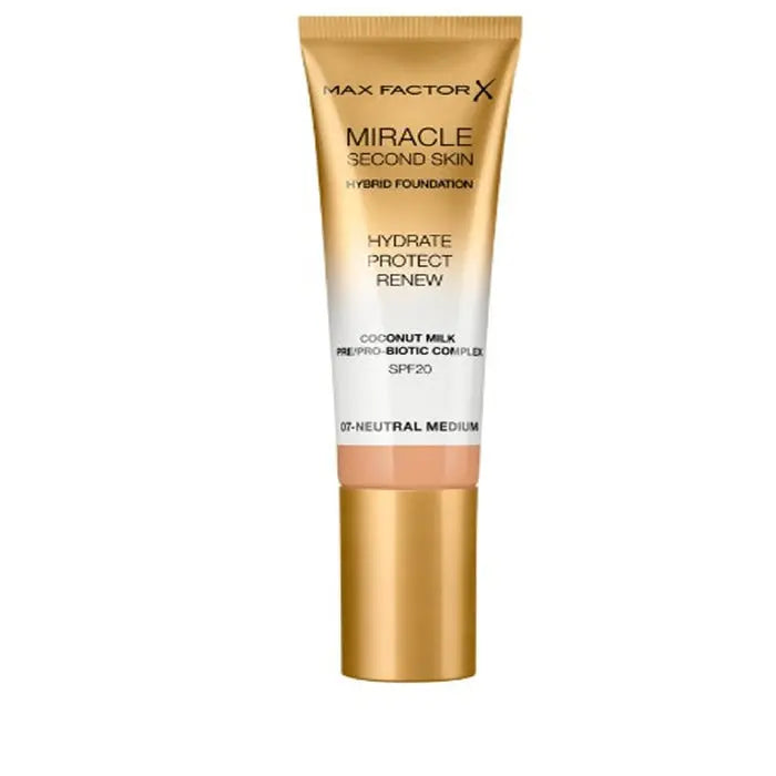 Max Factor Miracle Second Skin Spf20 7 Neutral Medium 30 ml Jag Couture London - New York