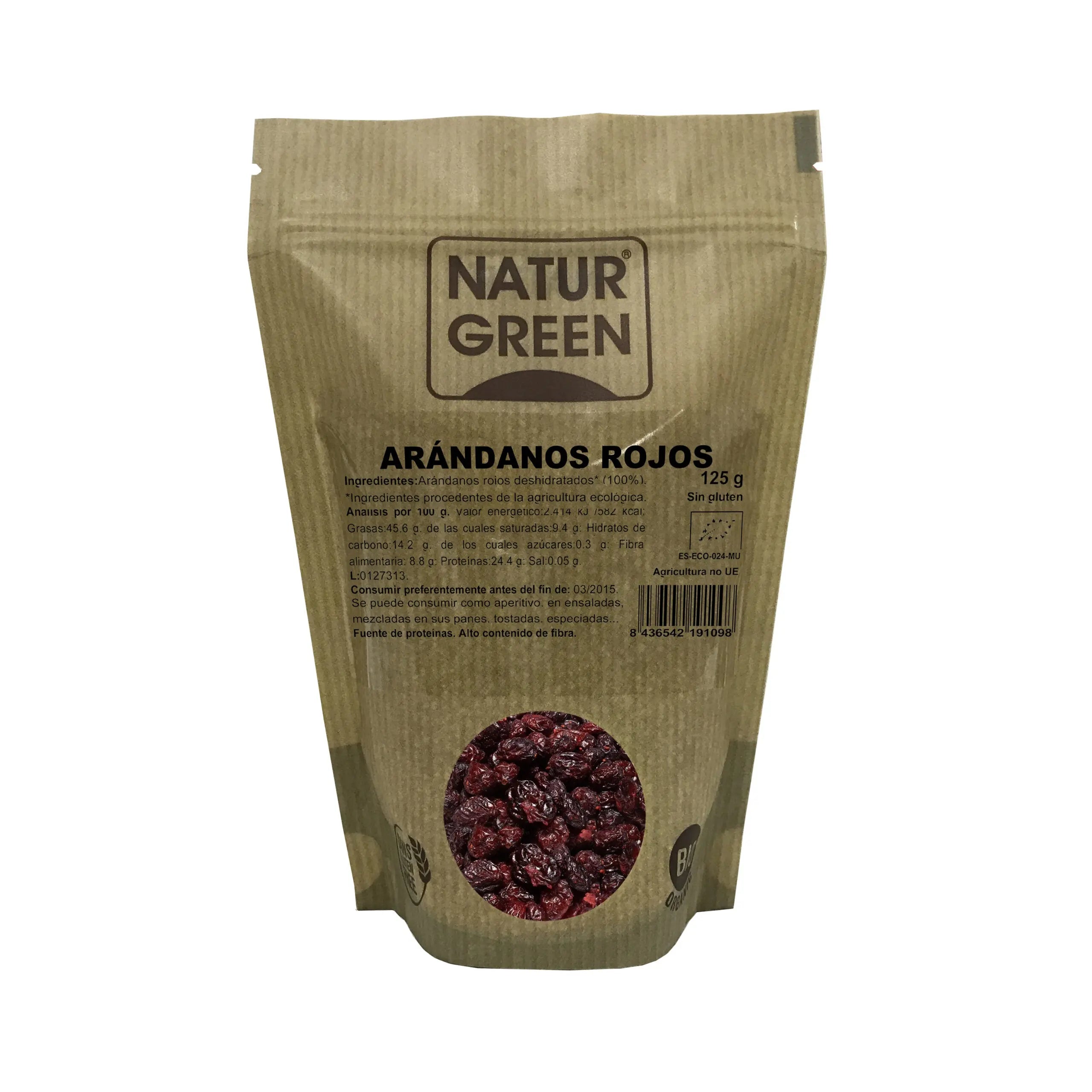 Naturgreen Arandanos Rojos Deshidratados Bio 125g Jag Couture London - New York