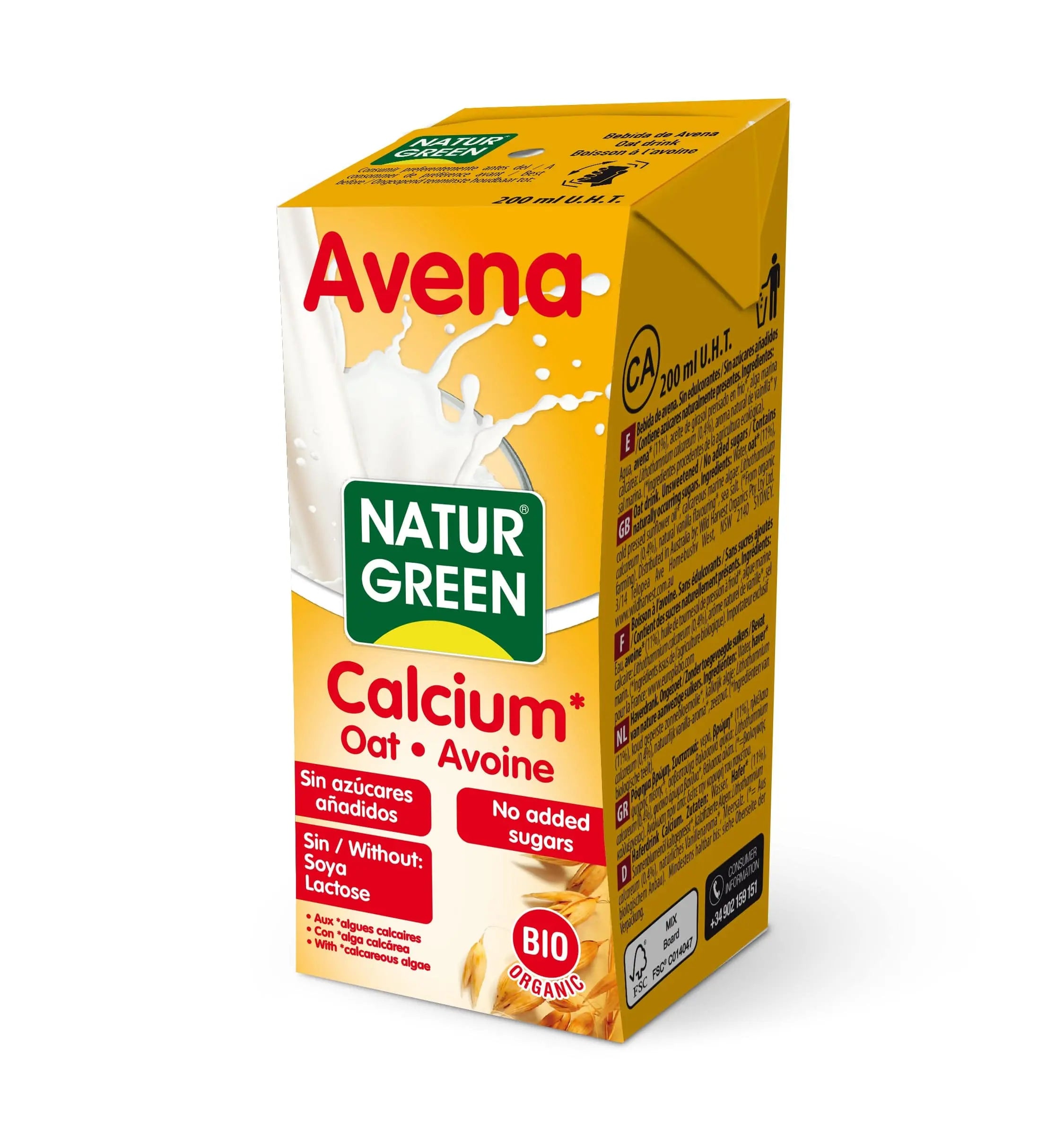 Jag Couture London - New York Naturgreen Bebida Avena Calcium 200ml