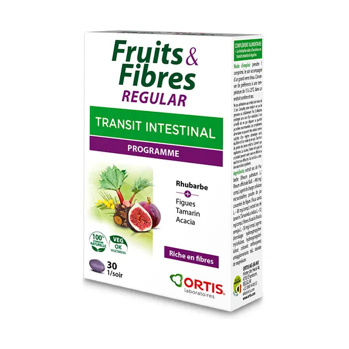 Ortis Fruits y Fibres Intestinal Transit 30 Tablets Jag Couture London - New York