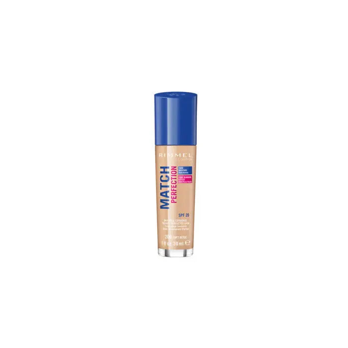 Rimmel Match Perfection Foundation Spf20 200 Soft Beige Jag Couture London - New York