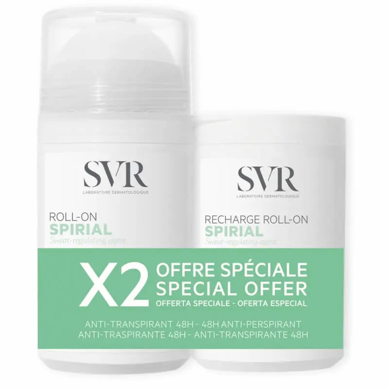 Svr Spirial 48H Anti-Perspirant Roll-On 50ml + Roll-On Refill 50ml Jag Couture London - New York