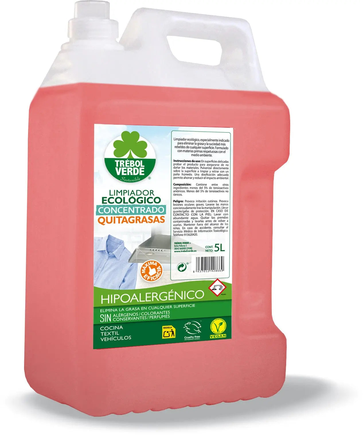 Jag Couture London - New York Trébol Verde Limpiador Quitagrasas Ecologico 5 L