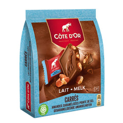 Jag Couture London - New York Cote d'Or Carres Almond - individually wrapped milk chocolate squares with caramelised almonds in pouch