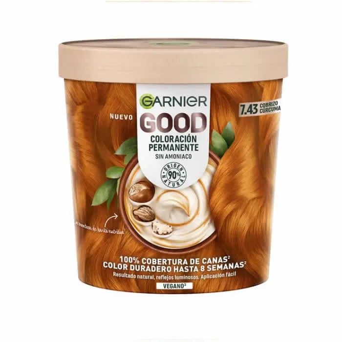 Jag Couture London - New York Garnier Good Coloración Permanente Sin Amoníaco 7.43 Cobrizo Cúrcuma