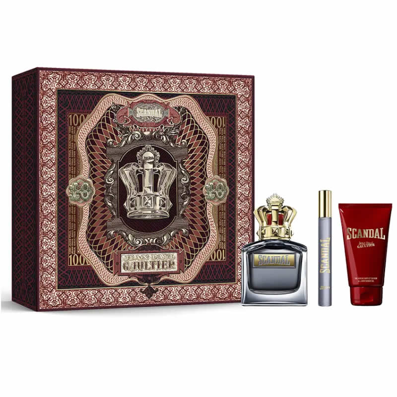 Jag Couture London - New York Jean Paul Gaultier Scandal For Him Eau De Toilette Spray 100ml Set 3 Pieces