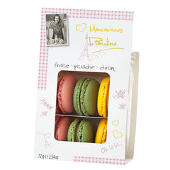 Jag Couture London - New York Mixed display of macarons - strawberry, pistachio and lemon - VAT FREE