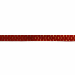 Jag Couture London - New York Red single faced satin ribbon with gold twinkling stars