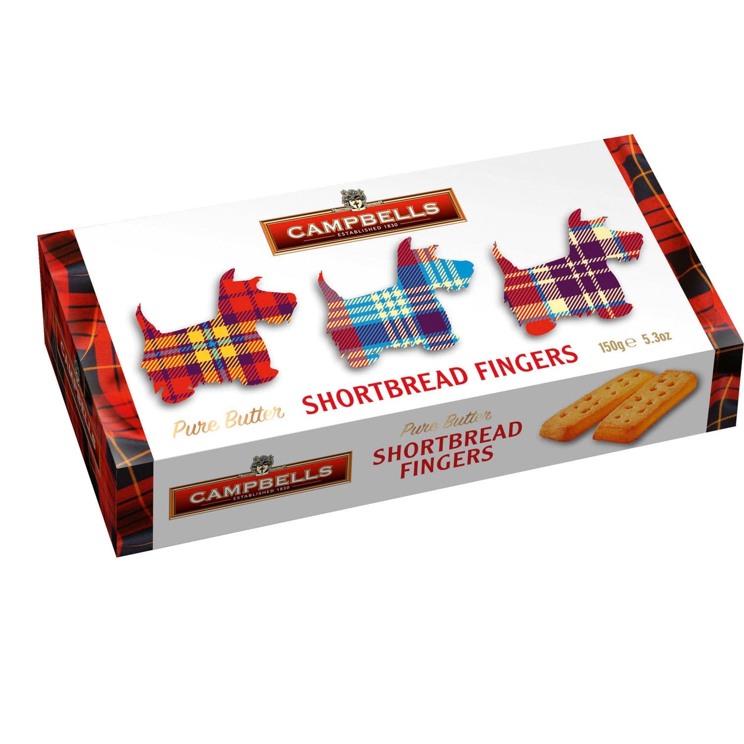 Jag Couture London - New York Tartan dog carton of shortbread fingers - VAT FREE