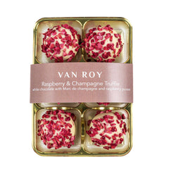 Jag Couture London - New York Van Roy 6 pack of raspberry and champagne truffles in cello