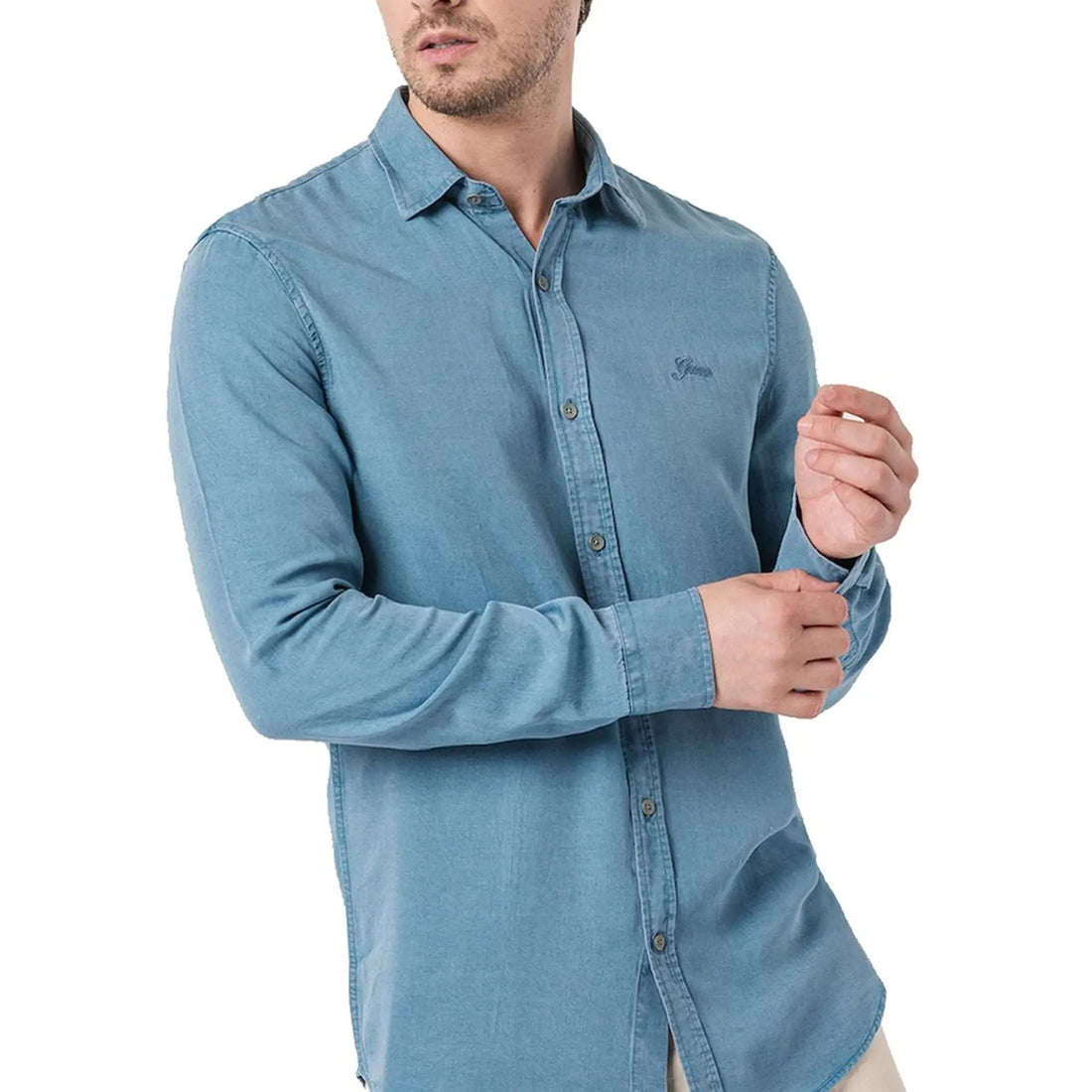 Add-Glamour-with-Guess-X073_M4RH26-WFXT0_A730-Blue-Shirt Jag Couture London - New York