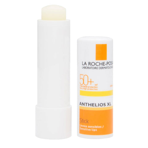 La Roche-Posay Anthelios SPF 50 lip stick in 4.7g, displayed with its sleek packaging and product details.