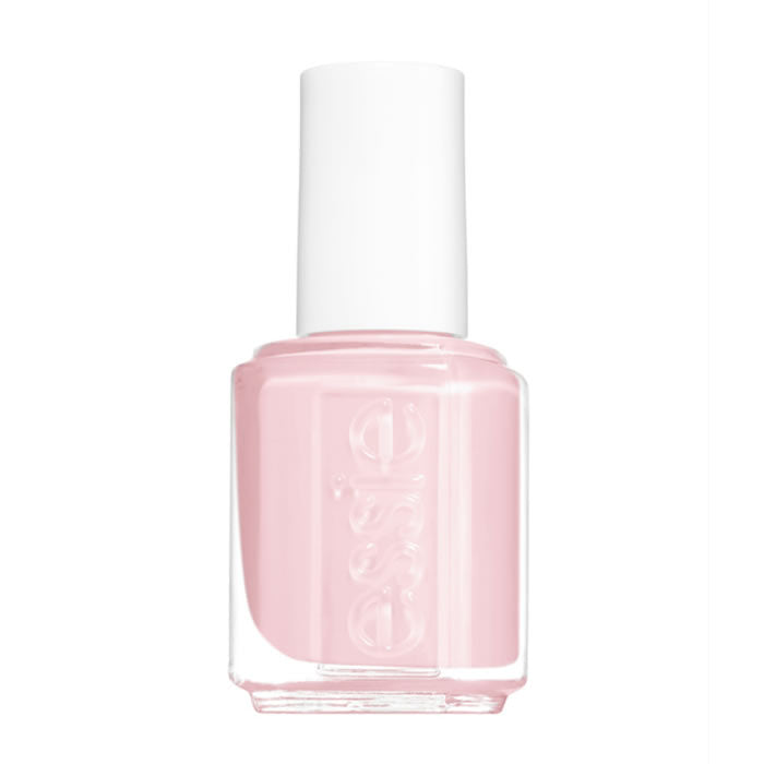 Essie Nail Color Mademoiselle nail polish bottle with soft pink shade and brand label, 13.5ml size, on a white background.