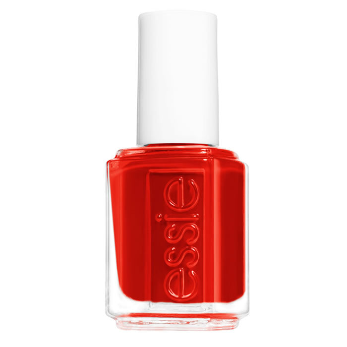 Essie nail color nail polish in Really Red, 13.5ml bottle, featuring vibrant red shade with sleek packaging and brand label.