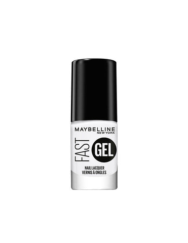 Maybelline Fast Gel Nail Lacquer in 18-Tease, 7ml, showing a sleek nail polish bottle with glossy finish and colorful label.