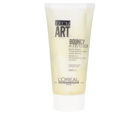 L'Oréal Professionnel Tecni Art Bouncy and Tender styling spray in 150ml bottle, on a clean background.