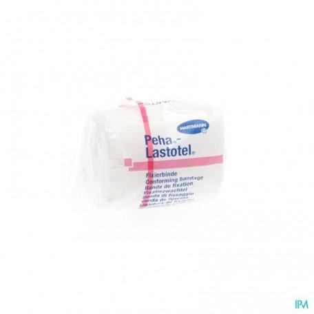 Elastic bandage Peha Lastotel Venda Elastica 4m x 10cm by Hartmann, shown wrapped around a medical limb for support and compression.
