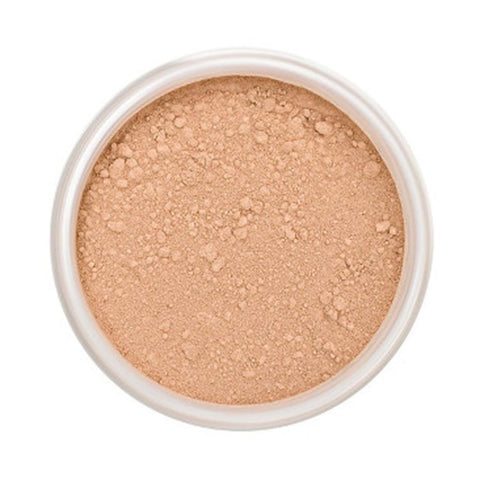 Lily Lolo Mineral Base En Polvos SPF15 Cool Caramel Mini, mineral makeup powder by Jag Couture London New York, in compact container
