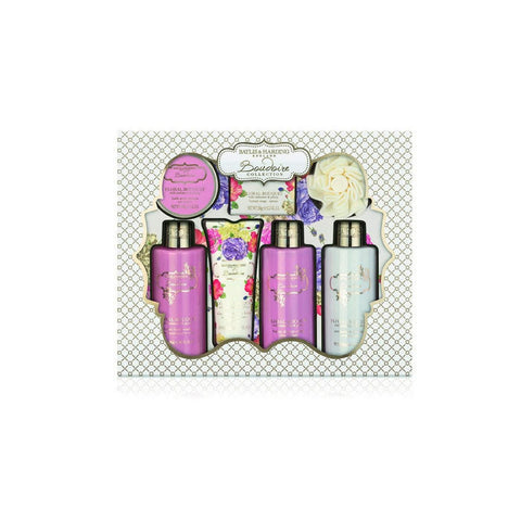 Baylis and Harding Boudoire white 7-piece tray set with elegant design, perfect for stylish bedroom or bathroom decor.