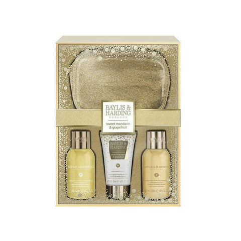 Baylis and Harding Mosaic Sweet Mandarin and Grapefruit set, 4-piece luxury bath and body collection by Jag Couture London New York.