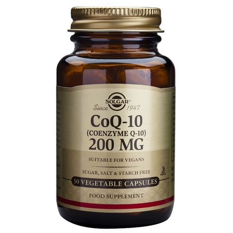 Jag Couture London - New York Solgar Coenzyme Q-10 200mg dietary supplement capsules in a bottle, 30 softgel capsules.