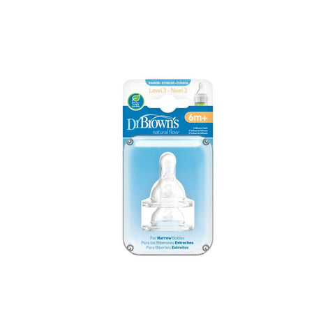 Two Dr. Brown's Level 3 standard baby bottle teats by Jag Couture London New York, showing the silicone nipple design.