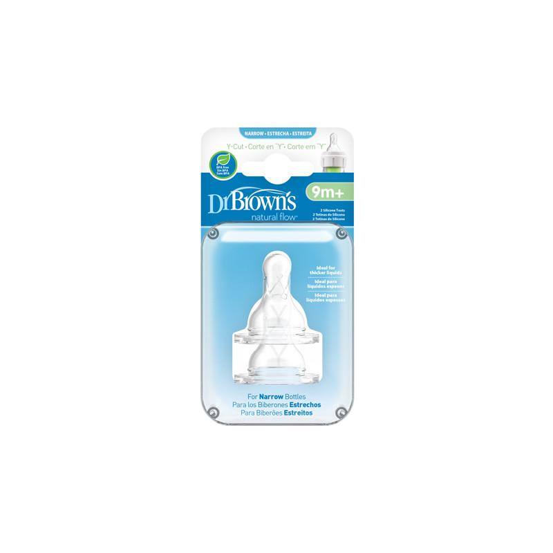 Pack of 2 Dr. Brown's standard baby bottle nipples by Jag Couture London - New York, shown in clear plastic packaging.