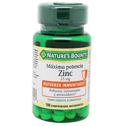 Nature's Bounty Zinc Maximum Strength 25mg 100 Tablets Jag Couture London - New York