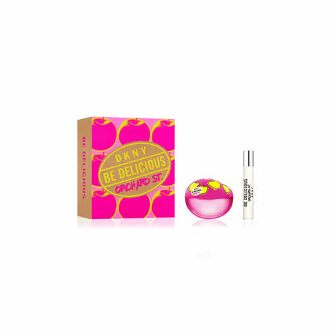 Dkny Be Delicious Orchard St. Eau De Parfum Spray 100ml set, featuring two bottles with fresh fruit-inspired fragrance.