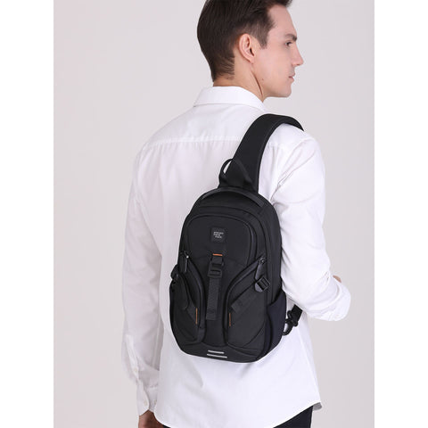 Aoking XY2272-BLACK by Jag Couture London - New York, stylish black handbag with sleek design and gold accents displayed on a neutral background.