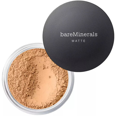 BareMinerals Matte Foundation in 13 Golden Beige with SPF 15, 6g, displayed in a compact case with the brand logo.