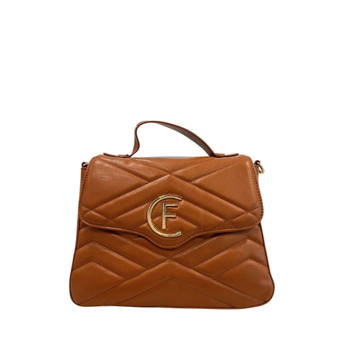 Elegant Cristinaeffe CF24FW025_CUOIO leather handbag by Jag Couture London featuring sleek design and high-quality craftsmanship.